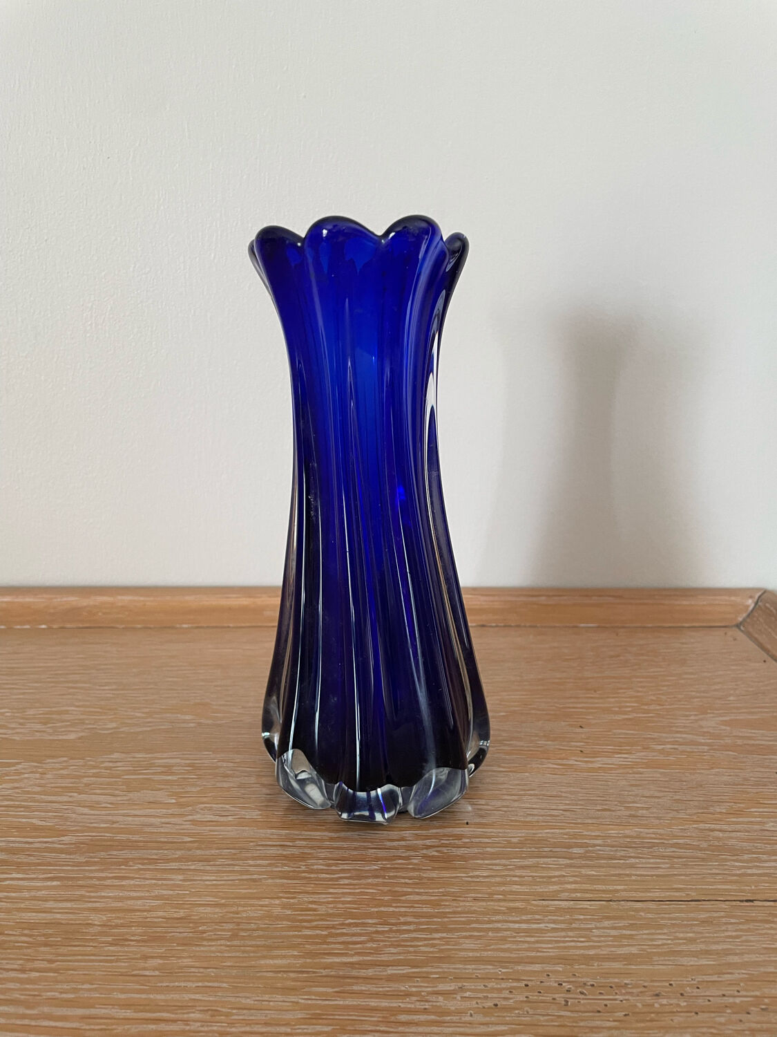Art deco blue glass vase