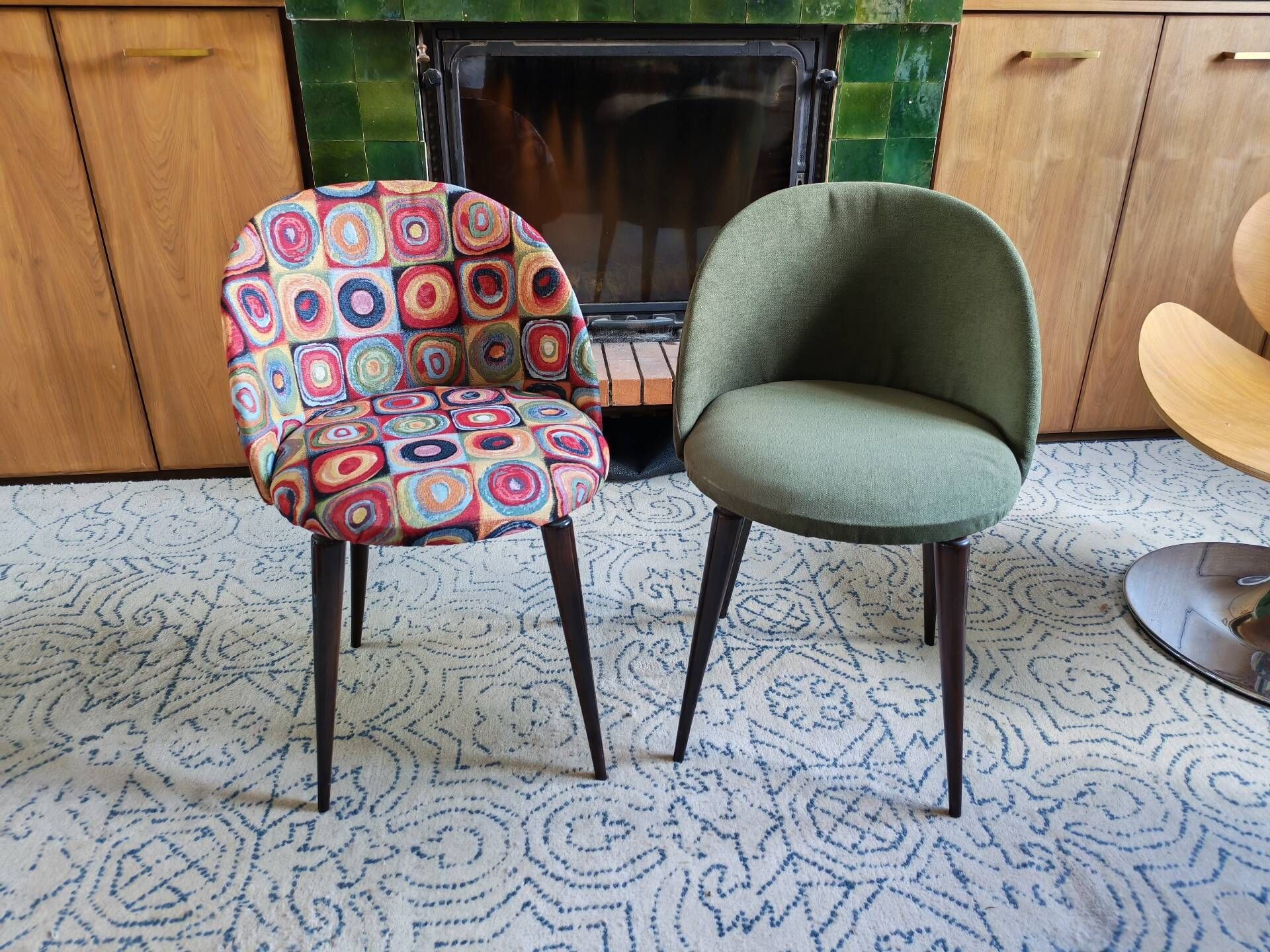 Pair of renovated vintage chairs from the 1950s.