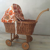 Rattan doll's pram