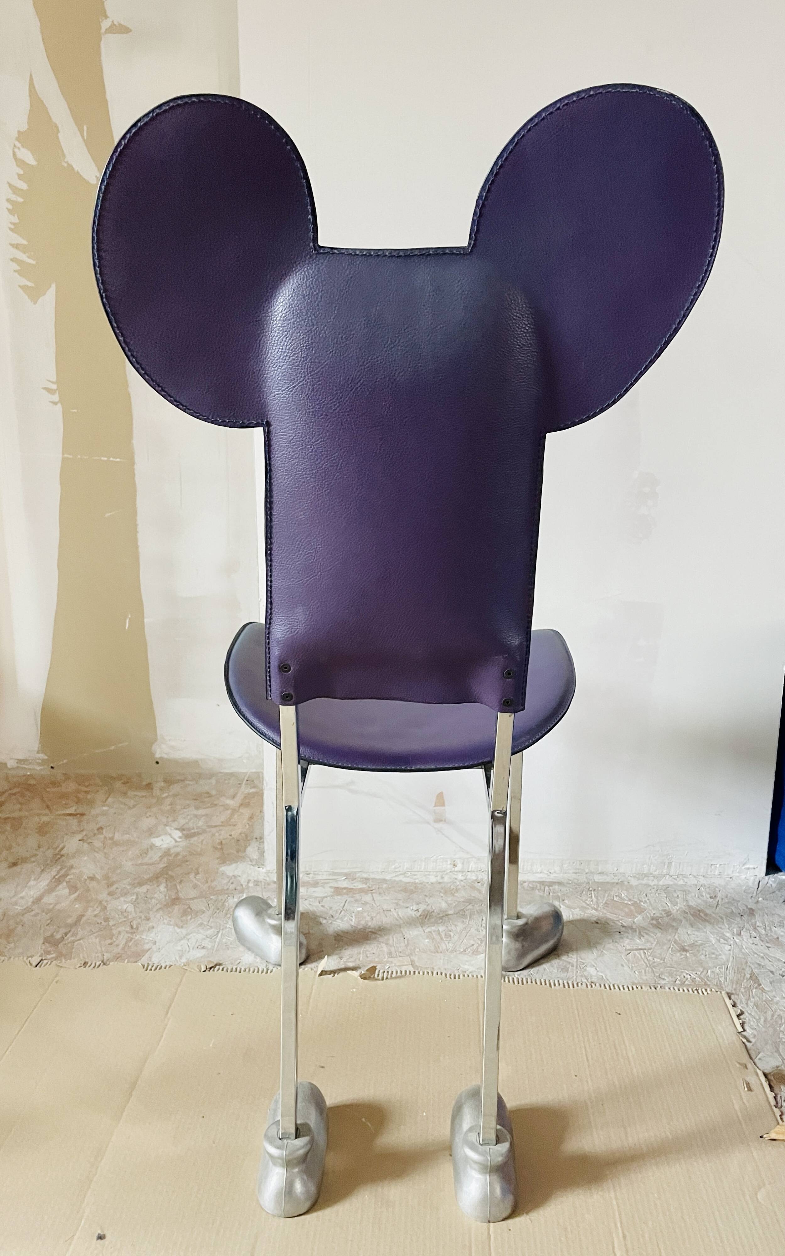 Javier Mariscal chair - "Garriris" model purple leather