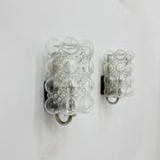 Set of 2 bubble glass wall lamp sconces by Helena Tynell for Limburg, Germany, 1970s