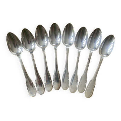 8 grandes cuillères métal argenté art déco