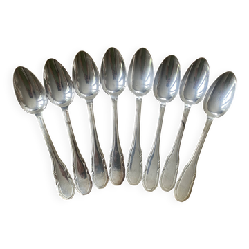 8 grandes cuillères métal argenté art déco