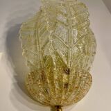 Pair of Murano glass and gold inlaid sconces Barovier Toso, Italy 1990