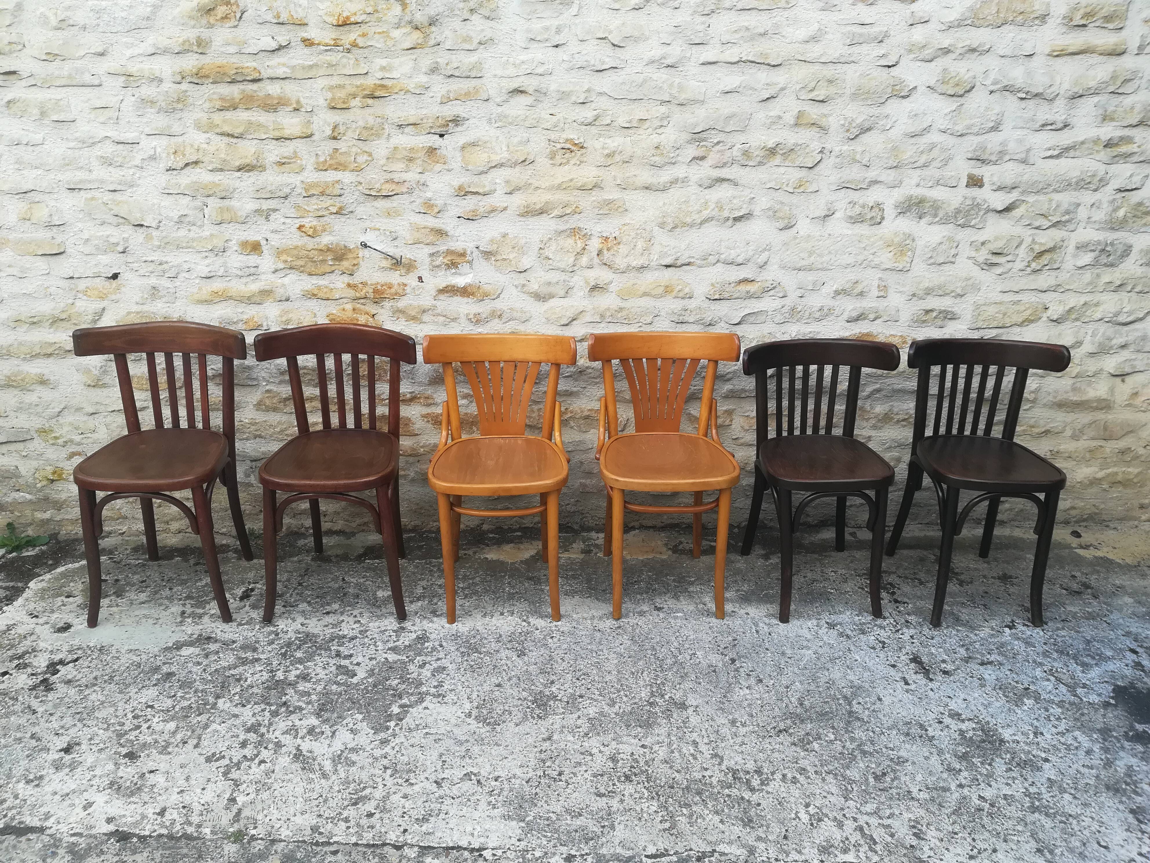 Mismatched bistro chairs