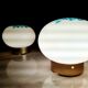 Pair of Postmodern White and Light Blue Murano Glass Table Lamps, Italy