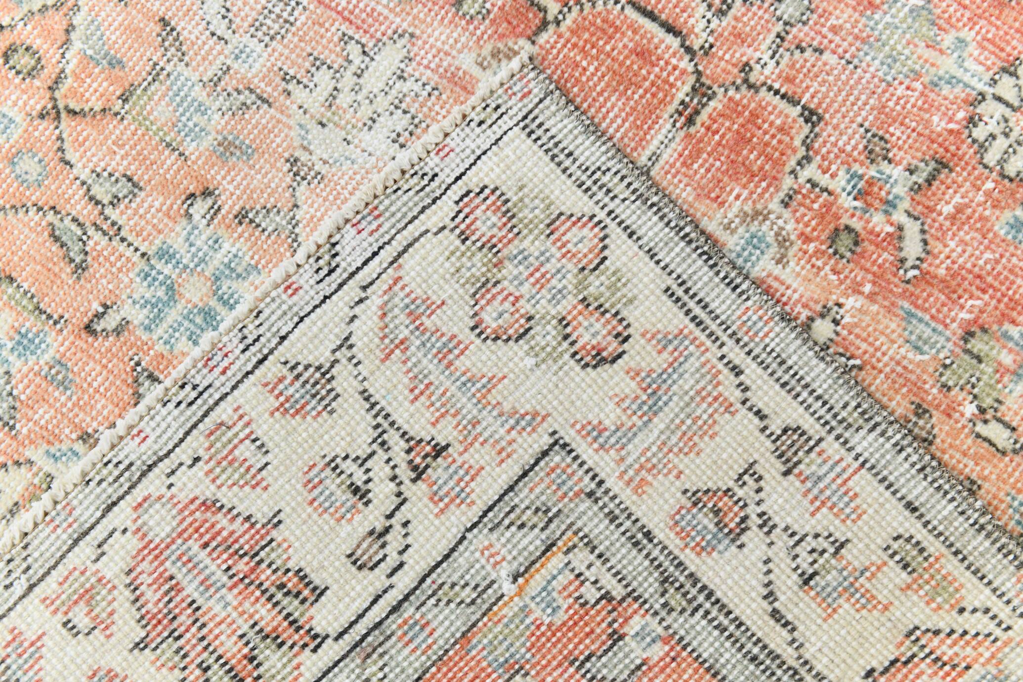 Red & Orange Floral Pattern Persian Rug, 119x200Cm