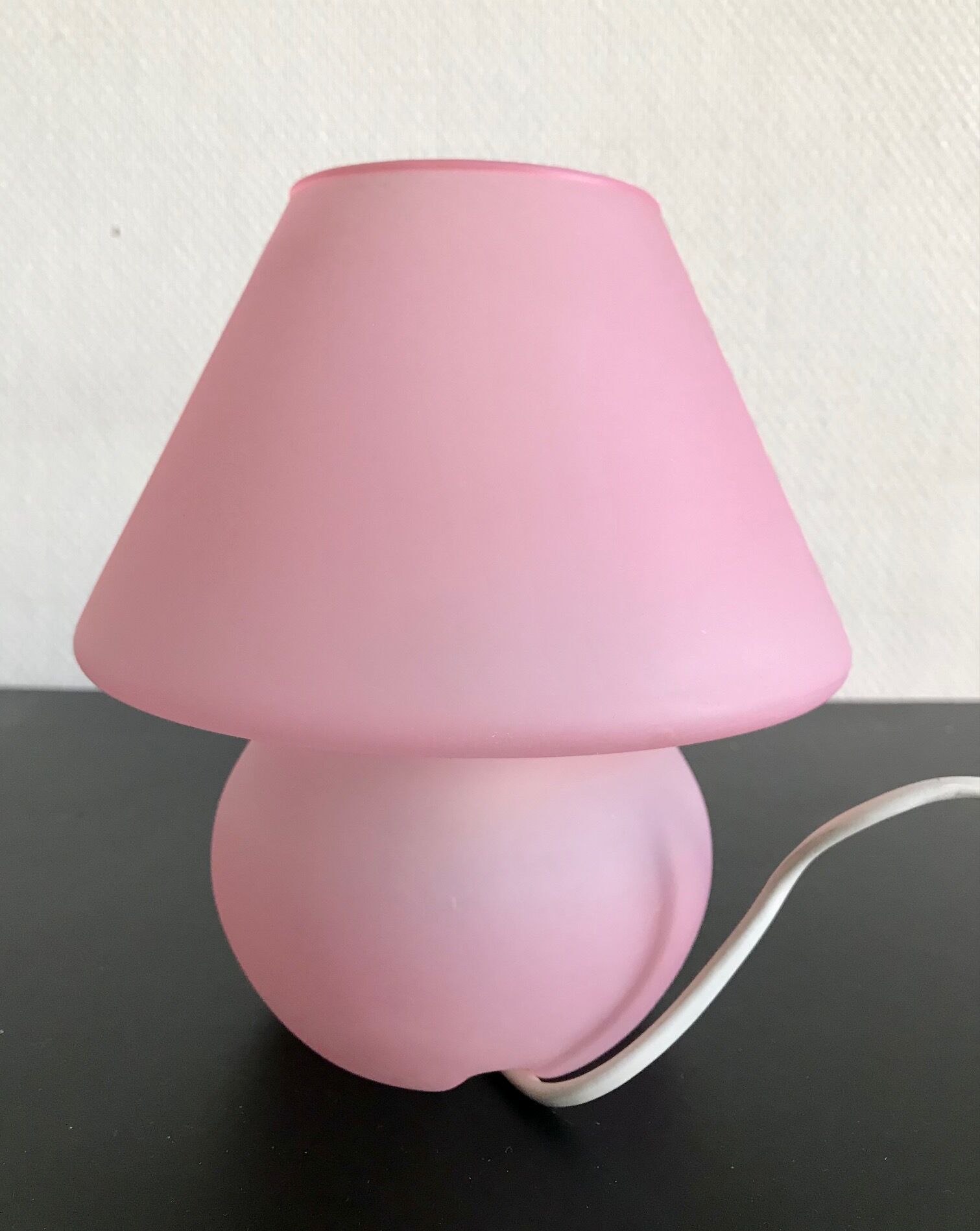 Pair of glass mushroom lamps