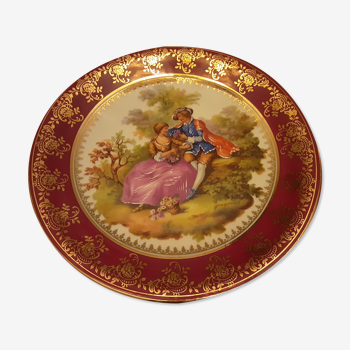 Assiette porcelaine de Limoges décor Fragonard