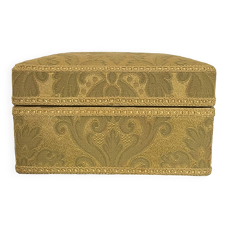 Gold damask brocade fabric box