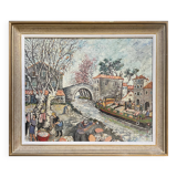 Mireille Richefort. Port du Somail. Oil on board.