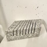 Postmodern stone pen holder and envelopes, 1980