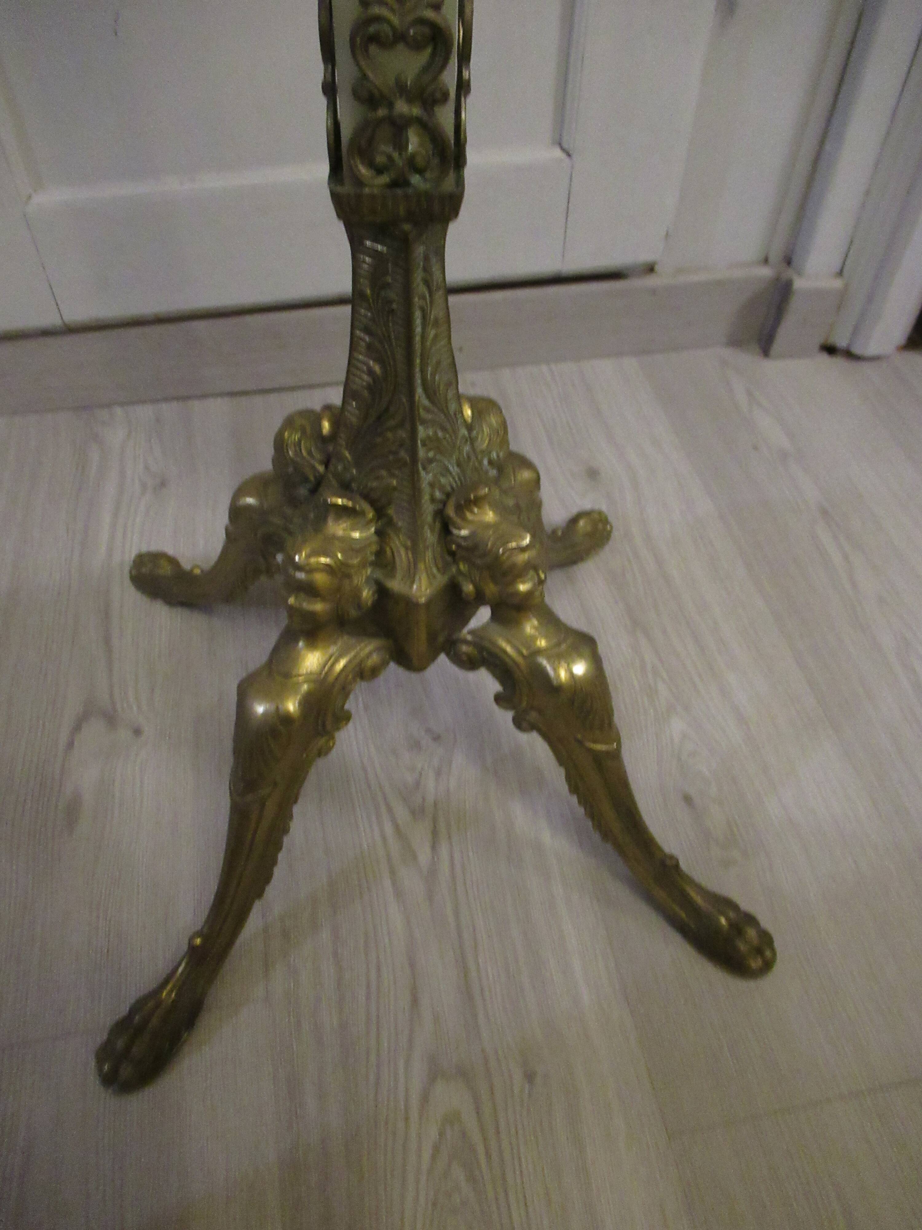 Standing coat rack in italian marble and vintage bronze from the 1960s
