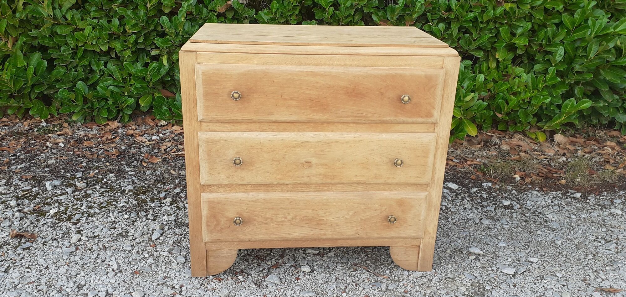 Art deco chest of drawers 3 drawers in solid oak wood brut 30s