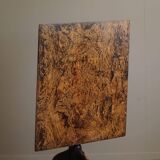 Antique square table with drop leaves made of burl wood, handcrafted in Sweden, 19th century.