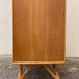Armoire rotin et pieds compas 1960