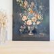 Antique painting on wood - bouquet of flowers