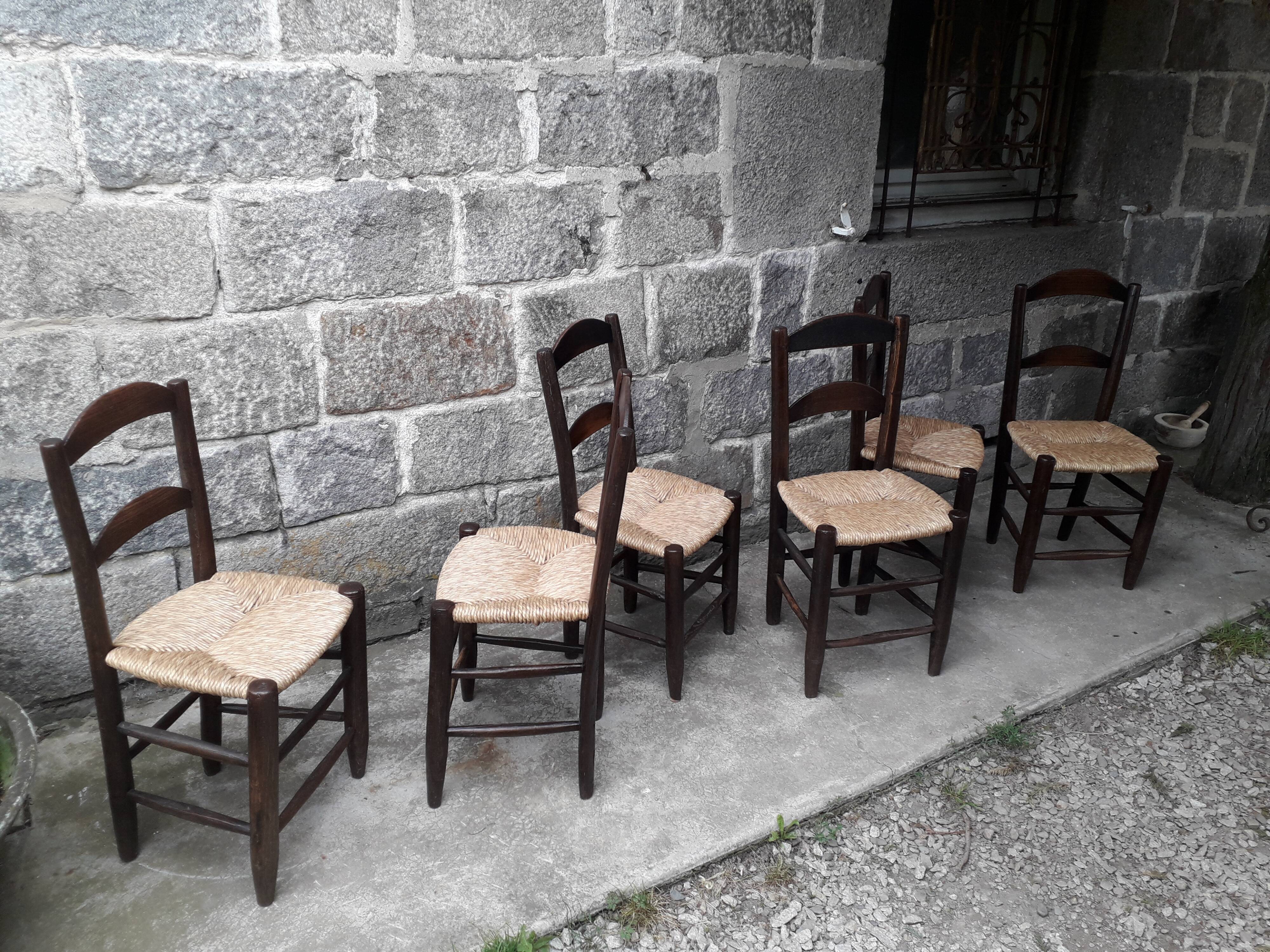 Mulched brutalist chairs, set of 6
