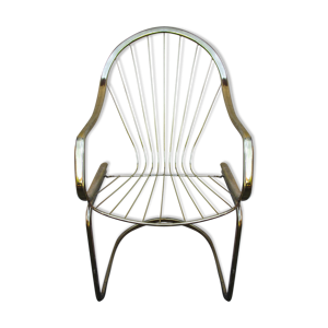 Fauteuil métal doré