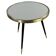 Round table Twist, high-gloss laminate and brass details, handmade, size S