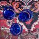 Bohemian blue crystal liqueur glasses
