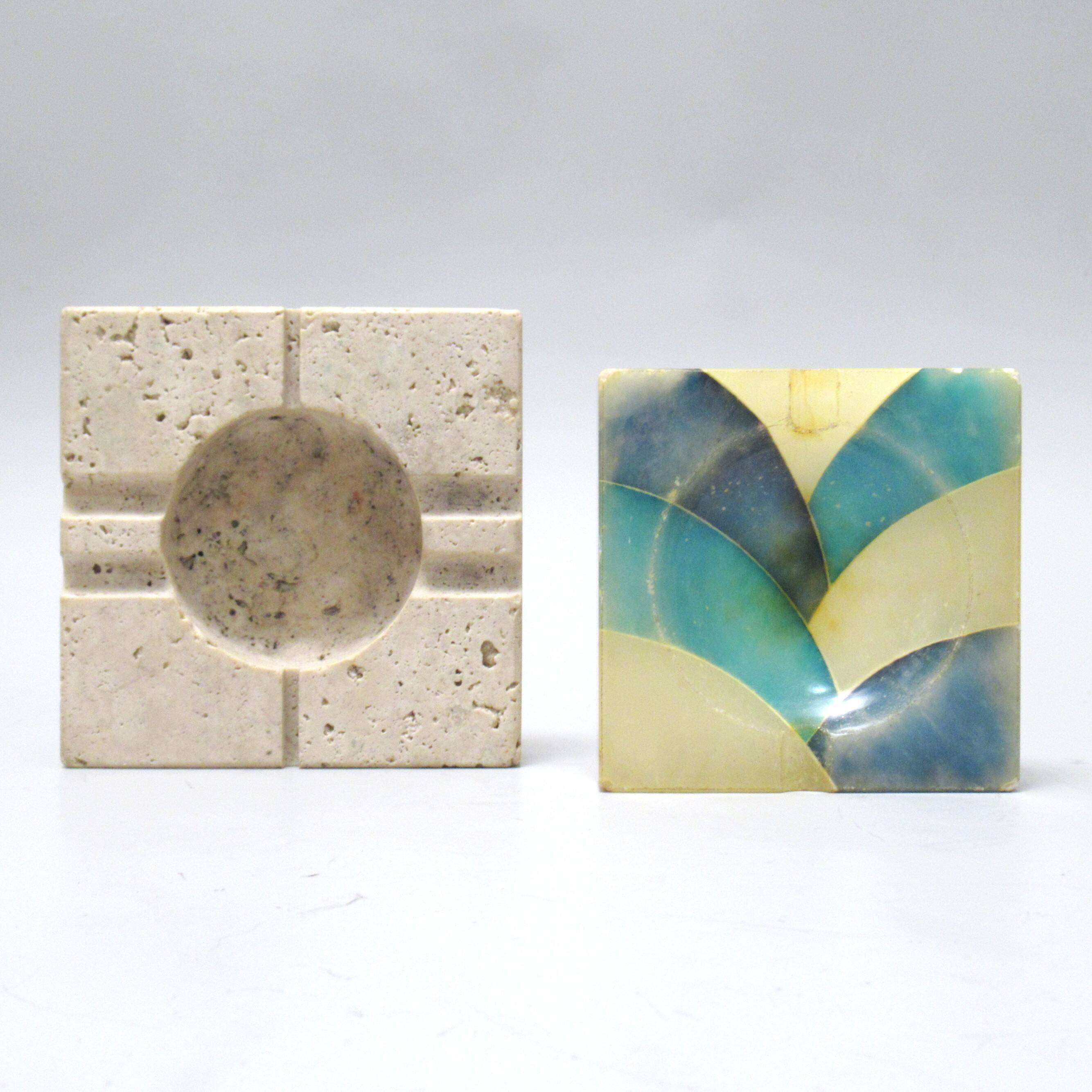 Travertine ashtray Fratelli Mannelli 1970