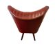 Vintage dark red one-seater cocktail armchair / chair