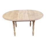 Renovated Louis Philippe round extendable dining table 115cm for 6 people.