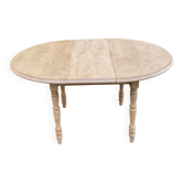 Table à manger ronde extensible rénovée Louis Philippe 115cm 6 personnes