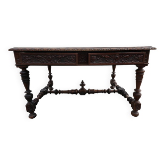 Renaissance style oak desk