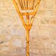 Lampadaire vintage Louis Sognot en rotin et bambou années 50 60