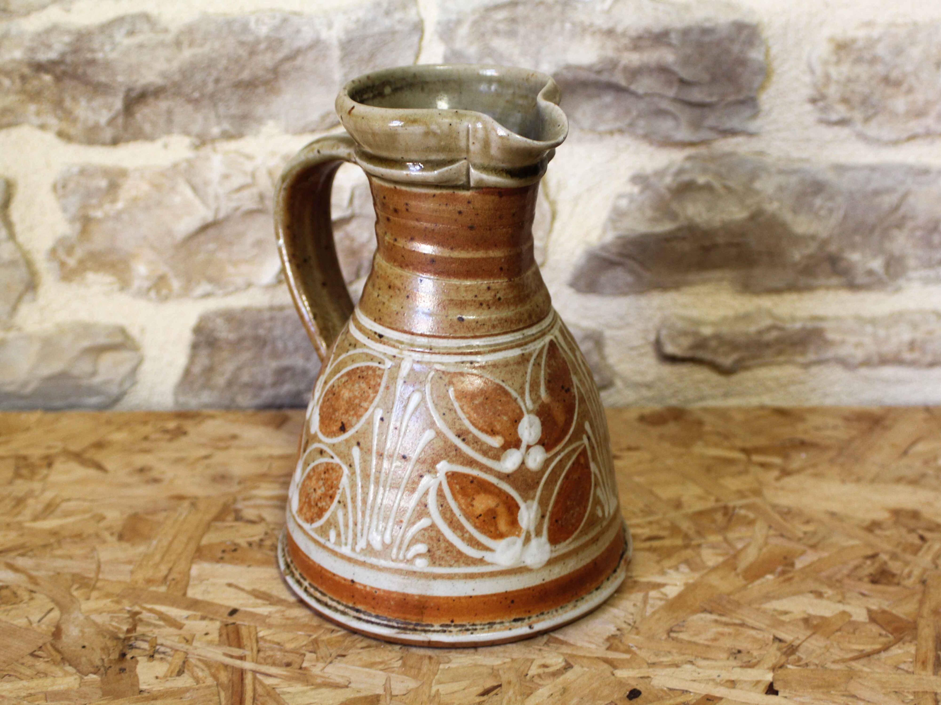 Glazed stoneware pitcher by Bottani Dechaud, La Borne
