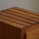 Free-standing primitive pine commode, mid-century Swedish, 1950s.