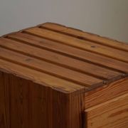 Free-standing primitive pine commode, mid-century Swedish, 1950s.