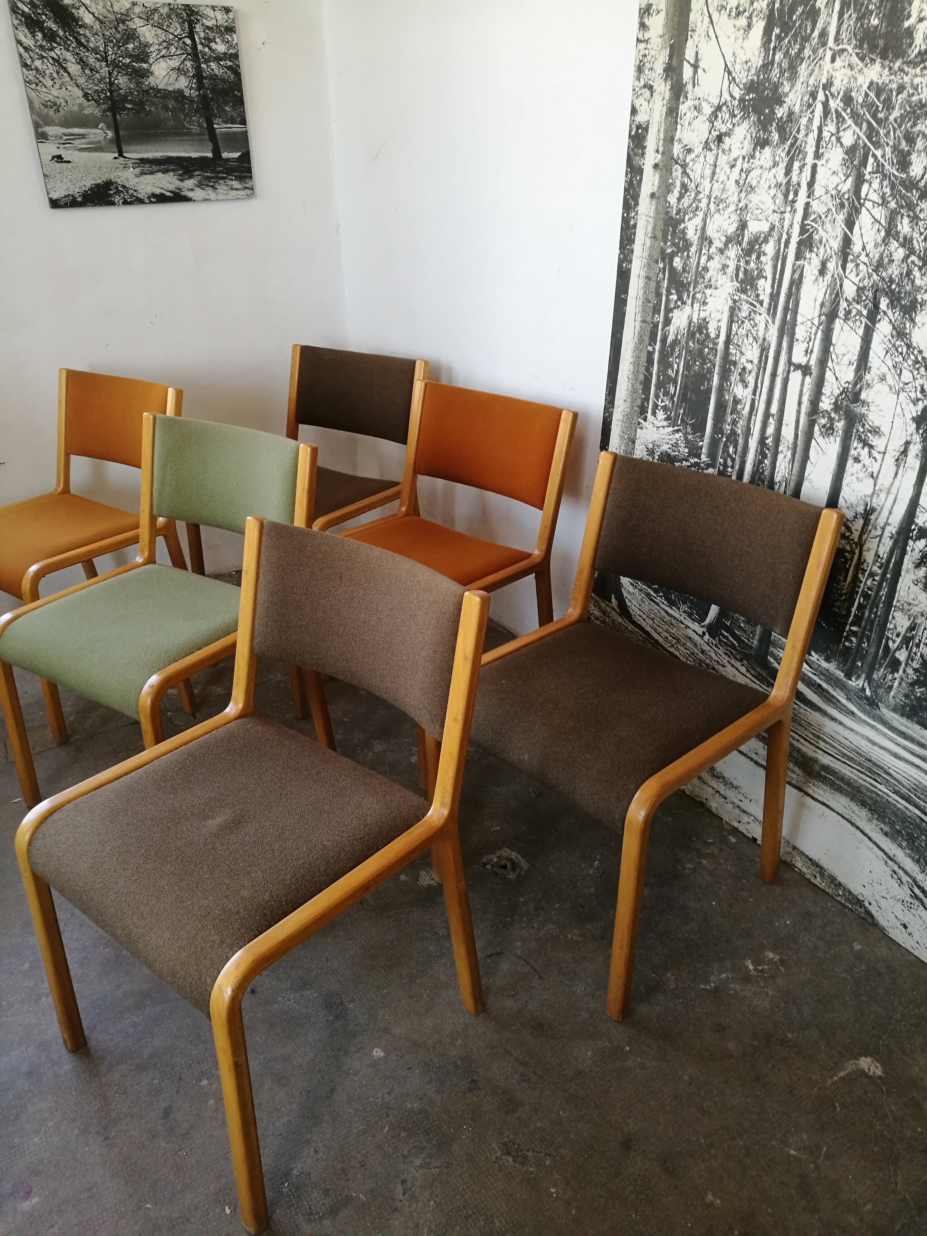 Set de 6 chaises scandinave plywood