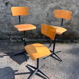 Vintage Swivel and Adjustable Industrial Workshop/Office Chair - 70s