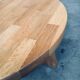Brutalist Oak Round Coffee Table from Meubelfabriek Oisterwijk, Netherlands, 1960s
