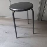 Pair of Industrial Stools in Raw Metal