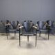 Vintage leather armchairs by Arrben Italy, 1980s - set of 6