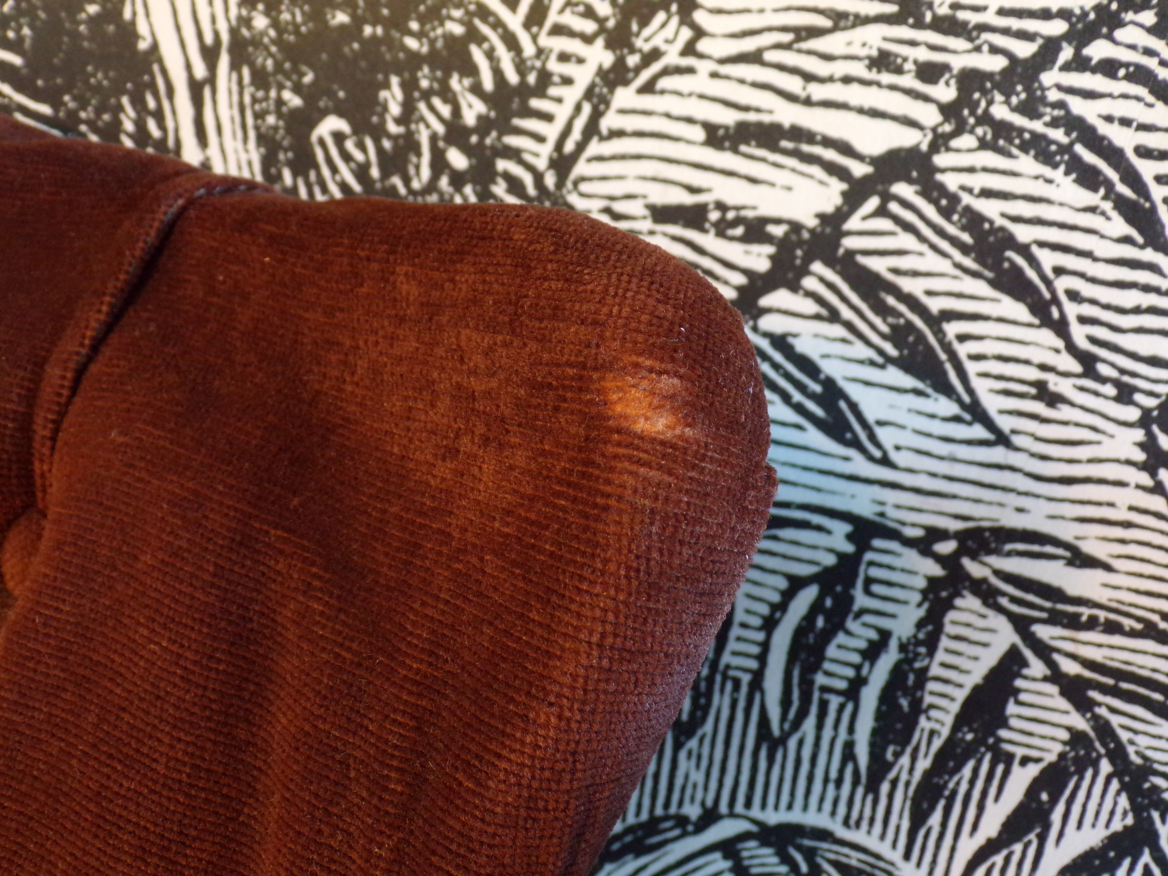 Pair of velvet toad armchairs