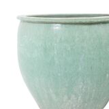 Pair of large glazed terracotta planters. 1950s.