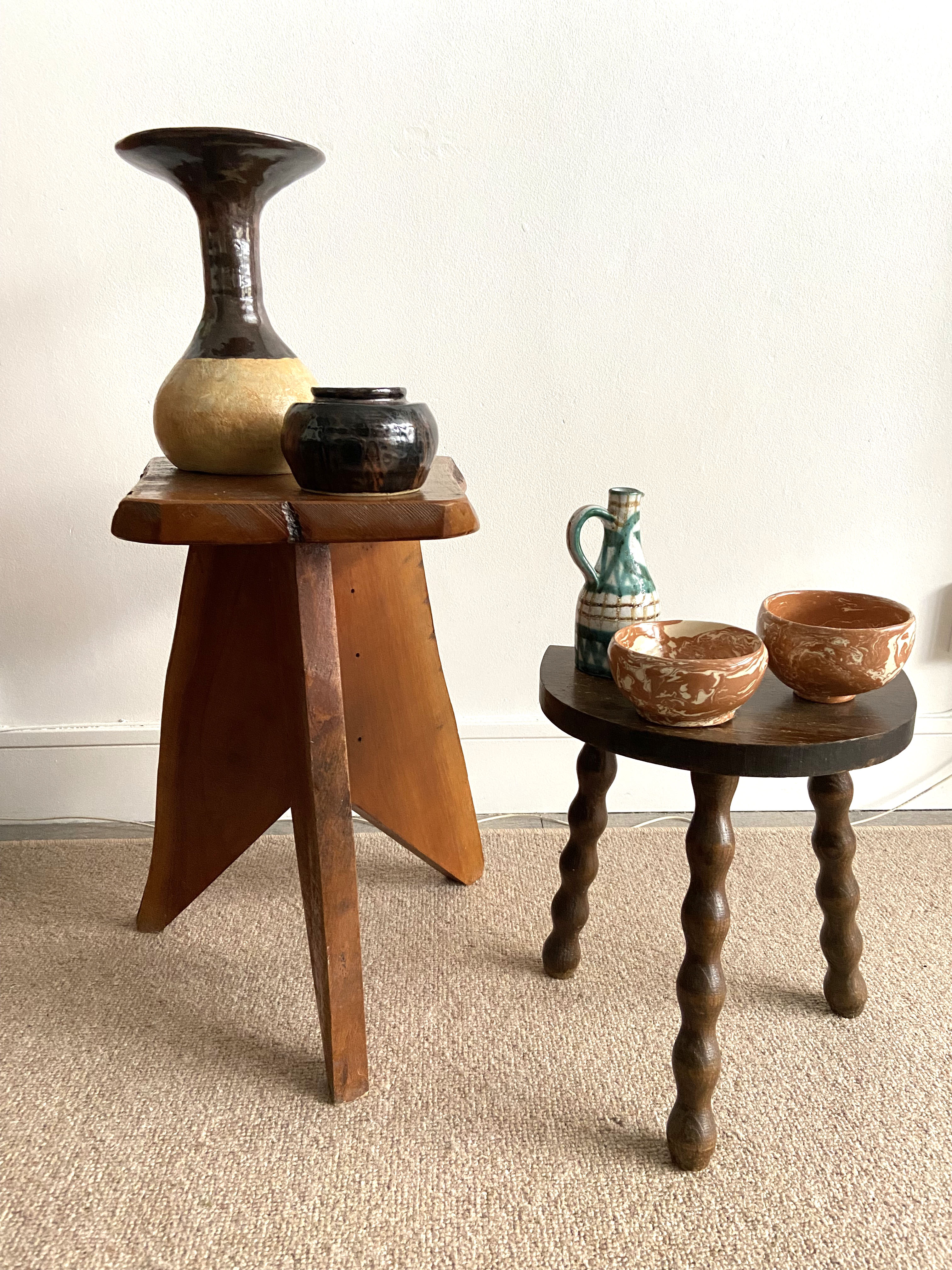 Brutalist tripod stool