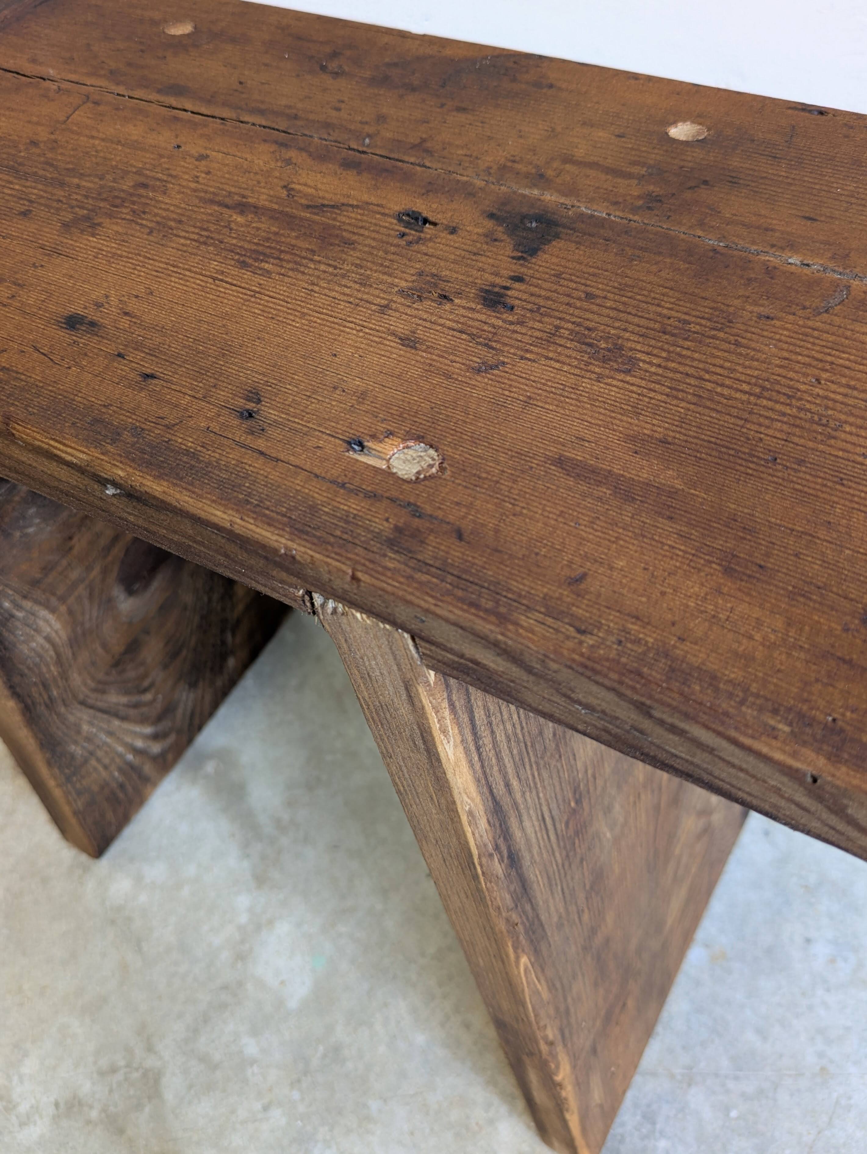 Stool / workshop bench raw wood vintage patina