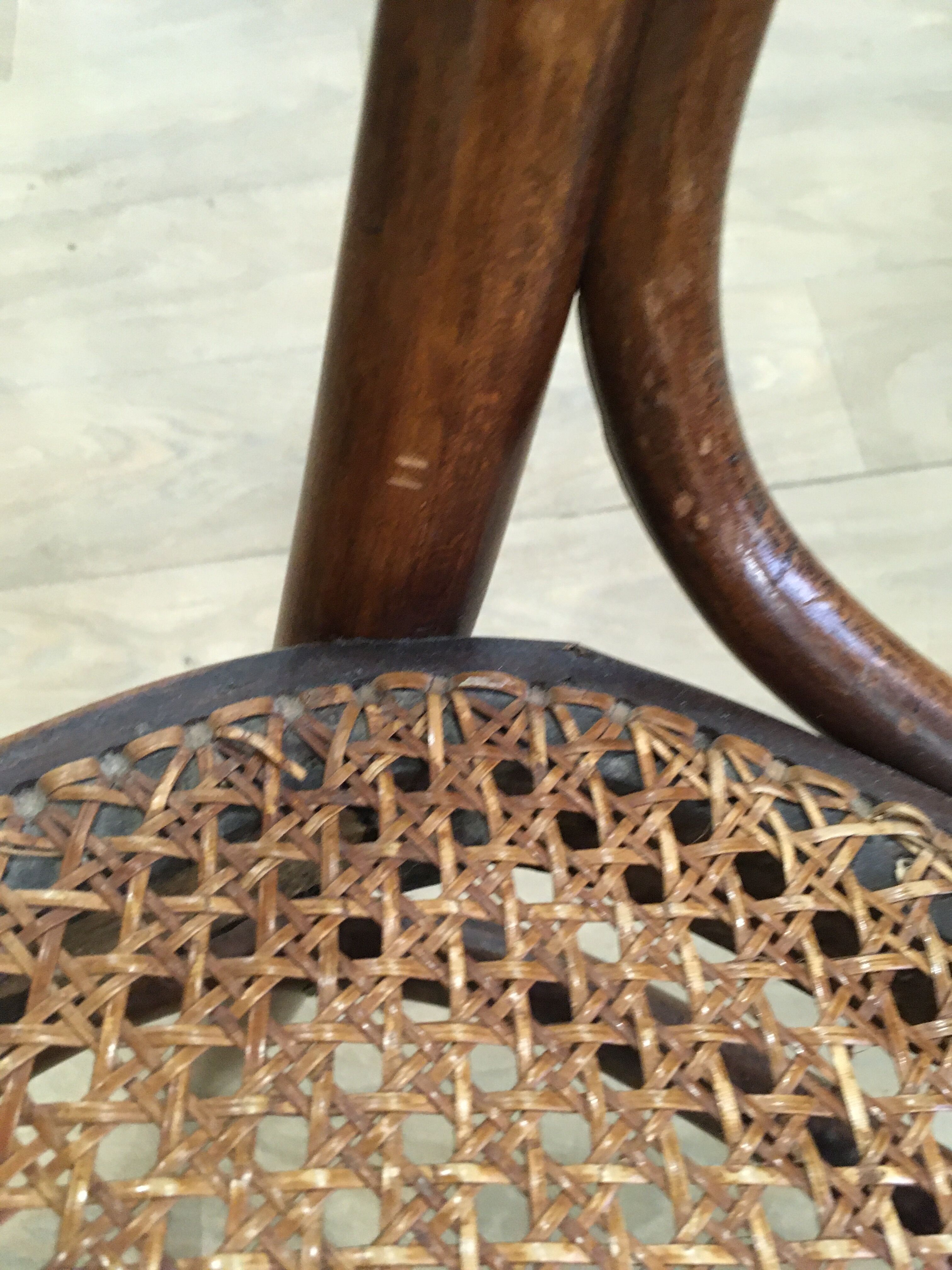 4 old wooden bistro chairs