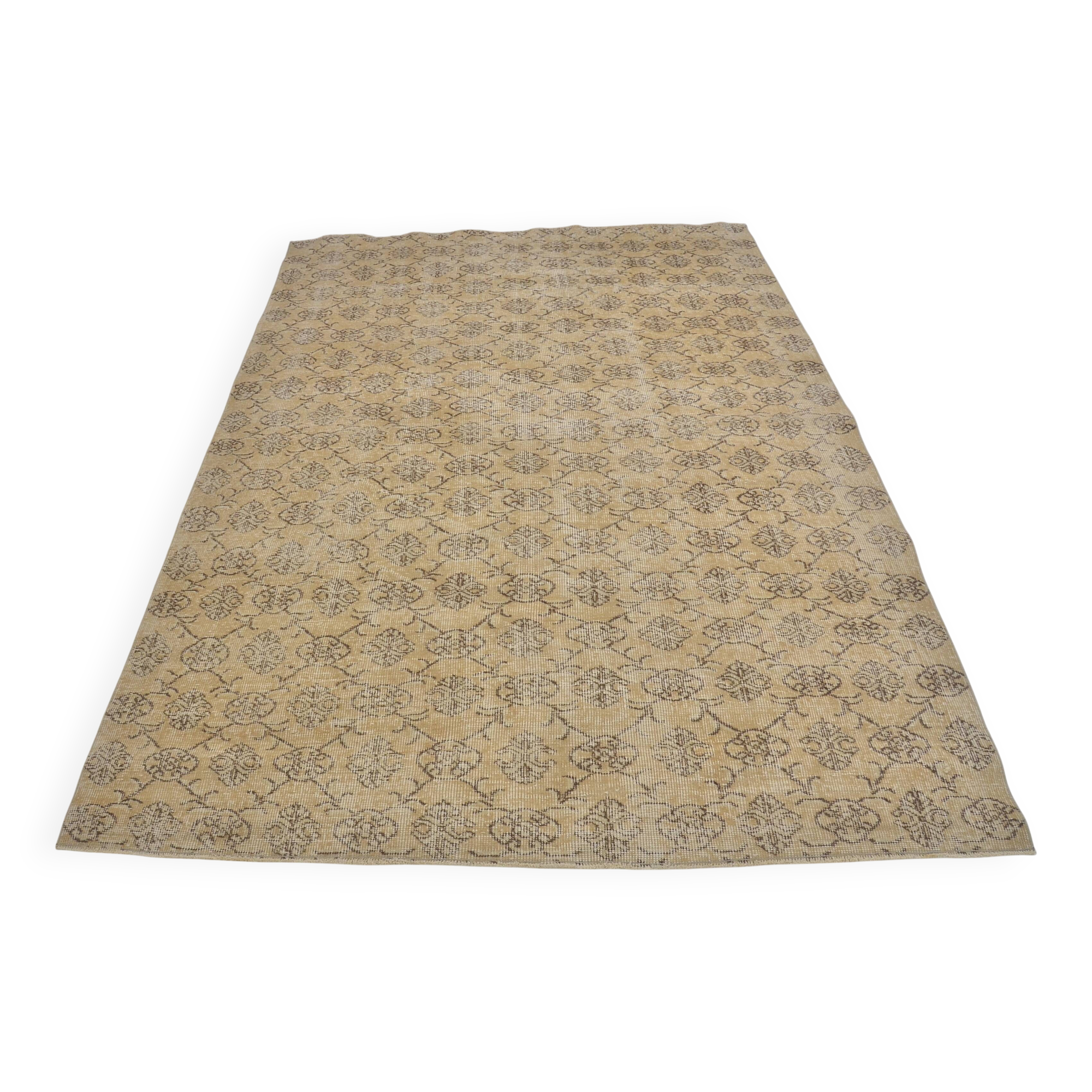 Floral Vintage Handmade Wool Rug sku 1372