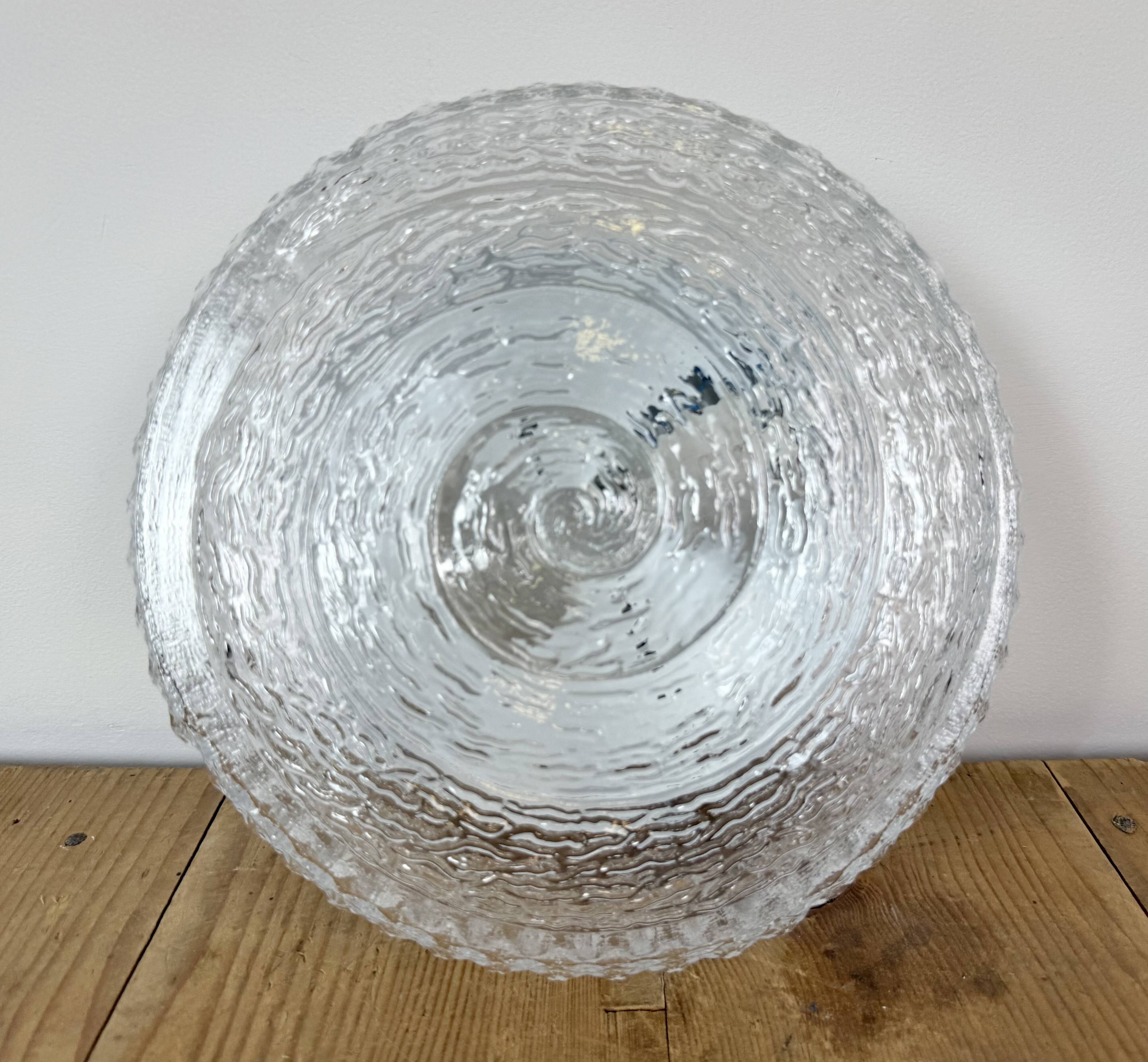 Vintage Glass Wall or Ceiling Light, 1970s