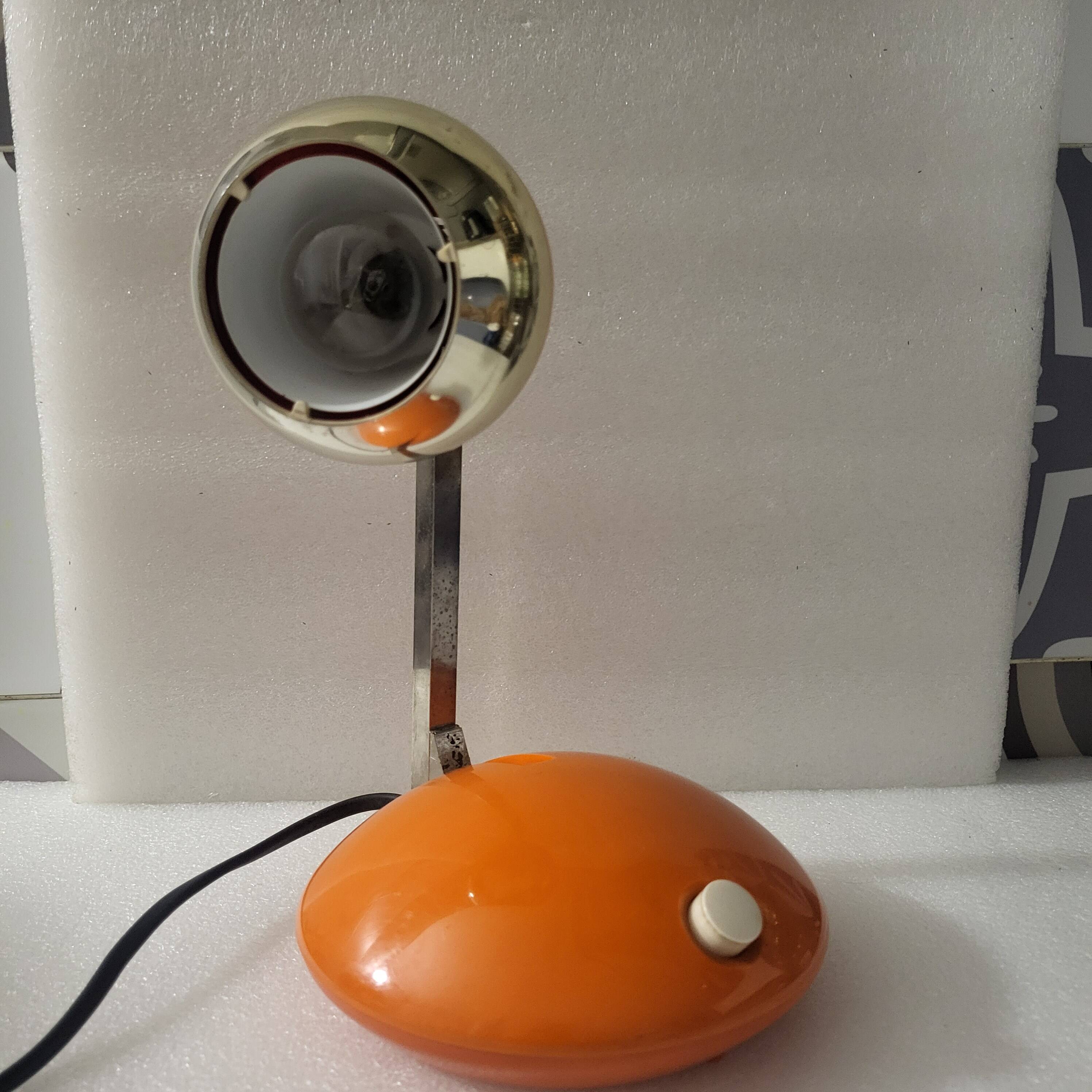 Orange eye ball lamp, space age, Eichoff, Germany, 1960-70