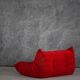 Red Alcantara Togo 2-seater sofa and corner by Michel Ducaroy for Ligne Roset, 2000s