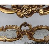 Mirror set with console gilded wood baroque style on white marble