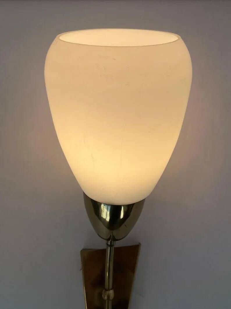 Mid Century Brass and Glass Wall Light/lamp by Kamenicky Senov - around 1970s
